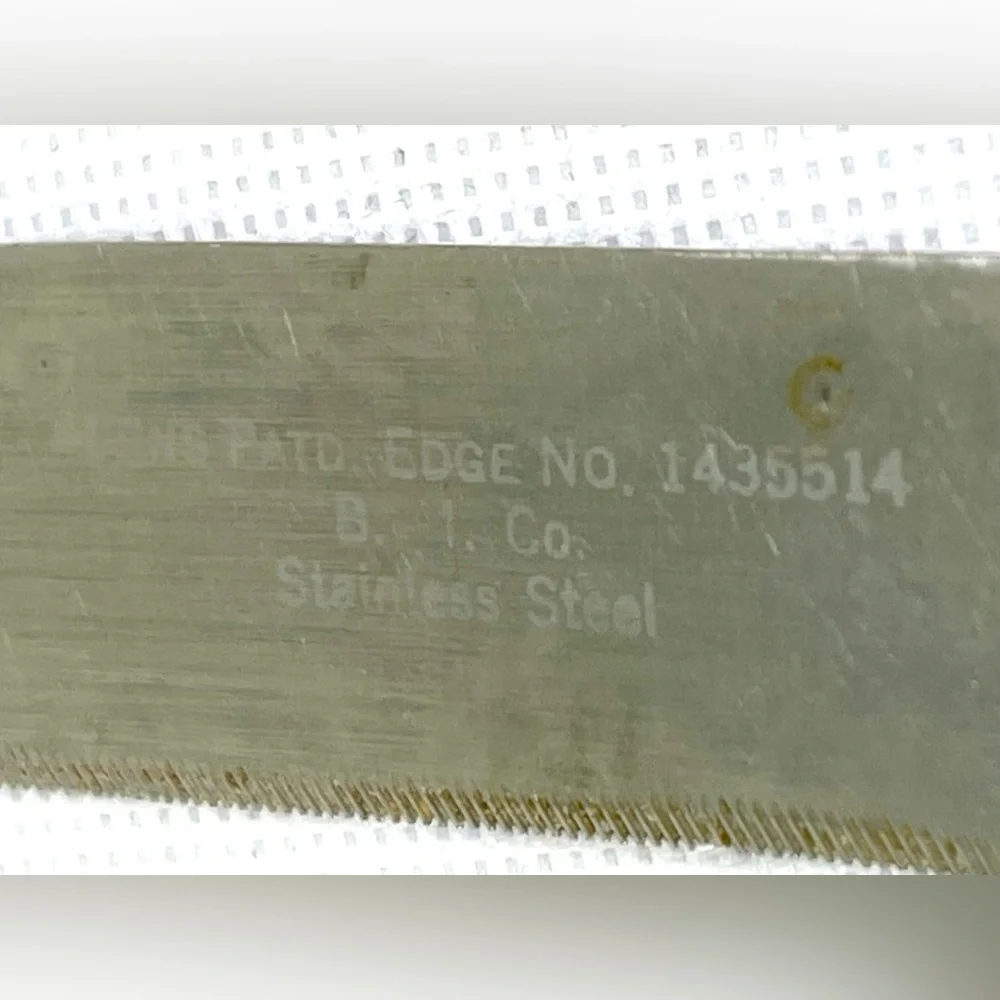 1893 Antique Sterling Silver Burns Patd Serrated Bread Knife Rare Unique England
